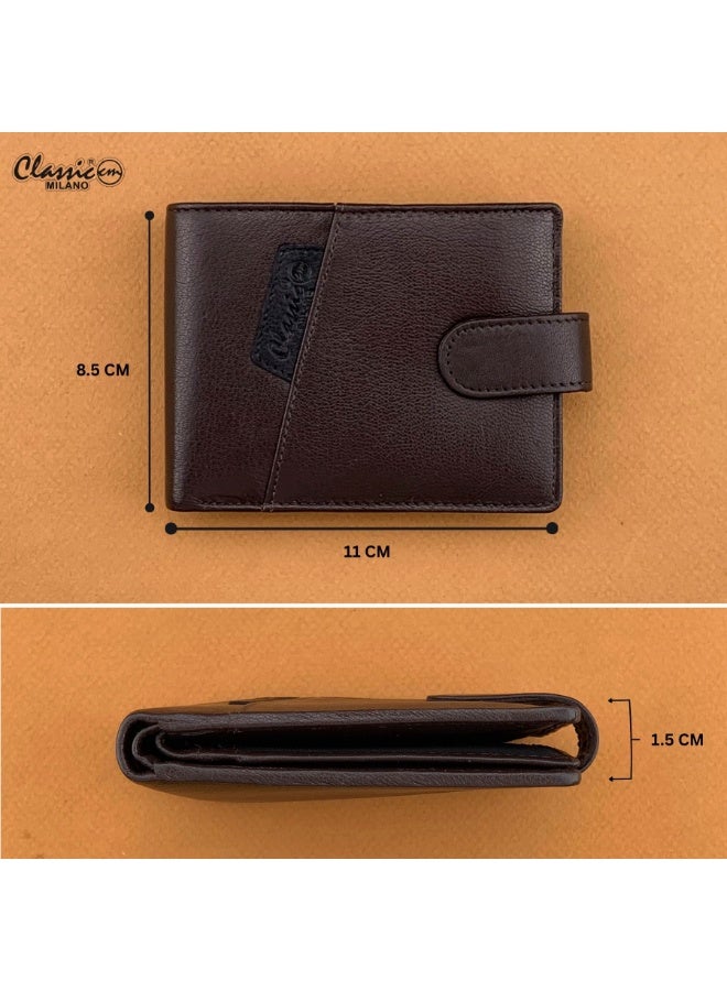 Classic Milano Men’s Wallet – Slim Bifold Leather Wallet for Men with RFID Blocking, Multiple Card Slots & Coin Zip – Stylish Mens Purse Wallets Gift for Husband, Father - Image 5